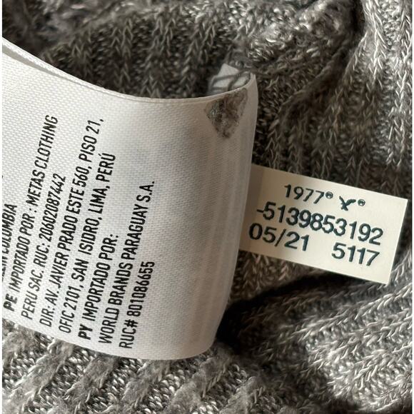 AE Cropped Light Gray Ribbed Long Sleeve Sweater Lounge Hoodie Women's XS - Picture 4 of 5